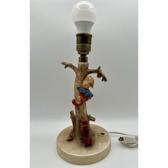 Vintage W. Goebel 1950’s Culprits Boy Up Tree 44A Rewired Ceramic Lamp TMK 2 - Picture 1 of 16